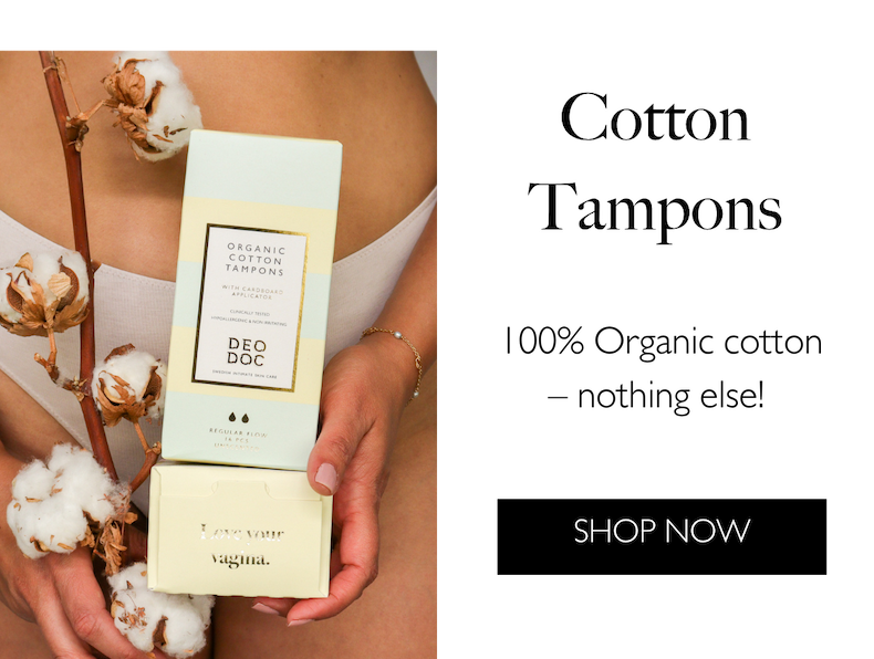 Cotton Tampons. 100% Organic cotton – nothing else! Shop Now.