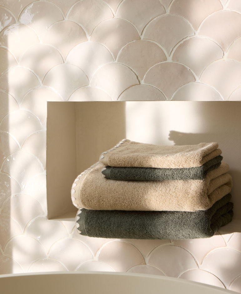Serviette de toilette Neryda beige lin