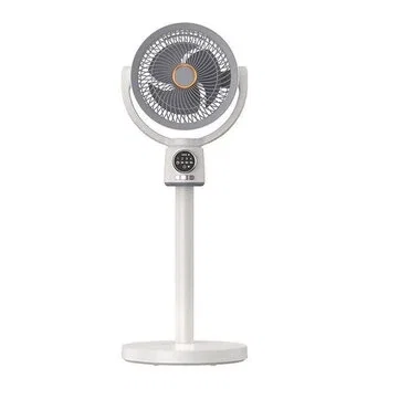 NovuLife 4000mAh USB Rechargeable Circulation Fan 5 Speeds Timer Quiet Operation Remote Control Digital Display Stand Fan for Home Use