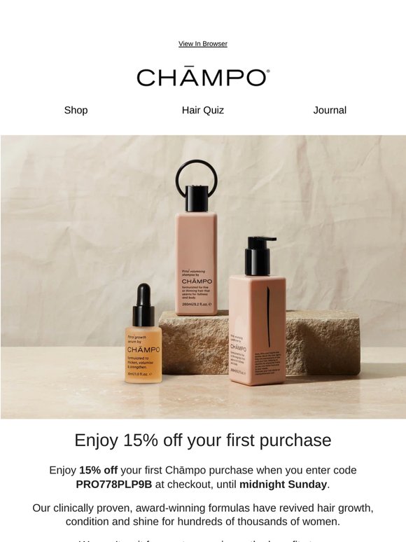 Enjoy 15% off for a limited time only