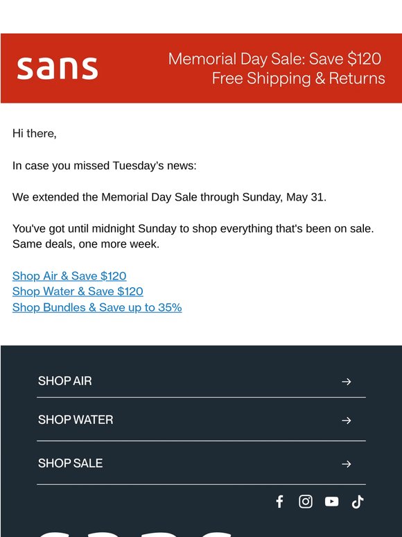 In case you missed it: sale extended.