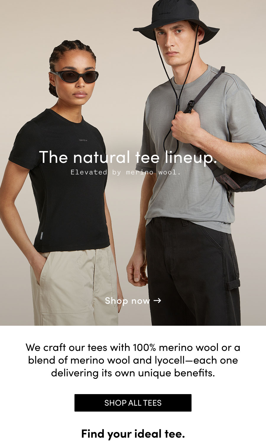 The natural tee lineup