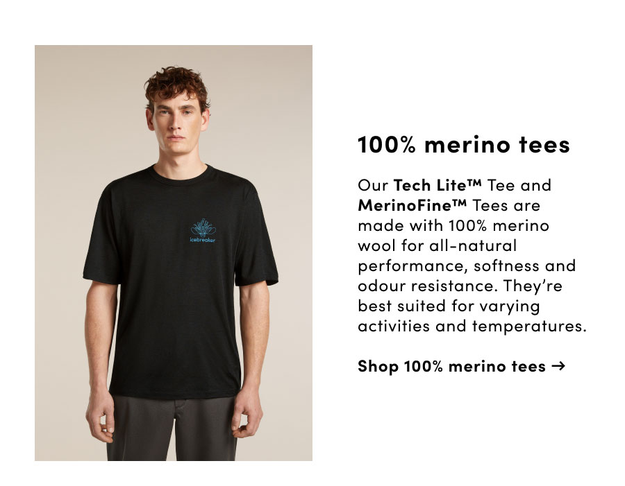 100% merino Tech Lite t-shirts