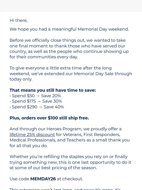 One more day to save up to 40%