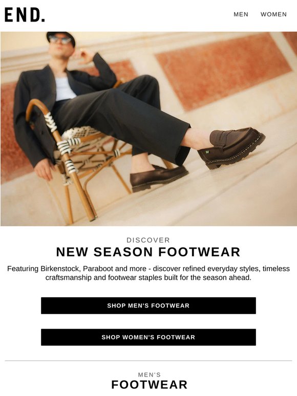 New season footwear from Birkenstock, Paraboot & more