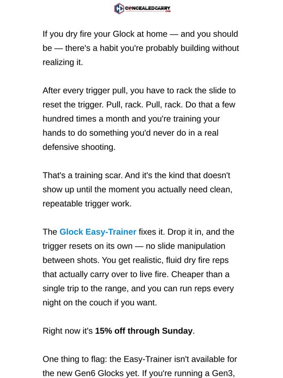 Glock owners: stop racking the slide between shots