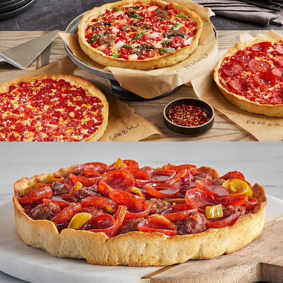 Image of 2 Lou's Thin Crust Pizzas & 5 Lou's x Mike's Hot Honey® Deep Dish Pizzas