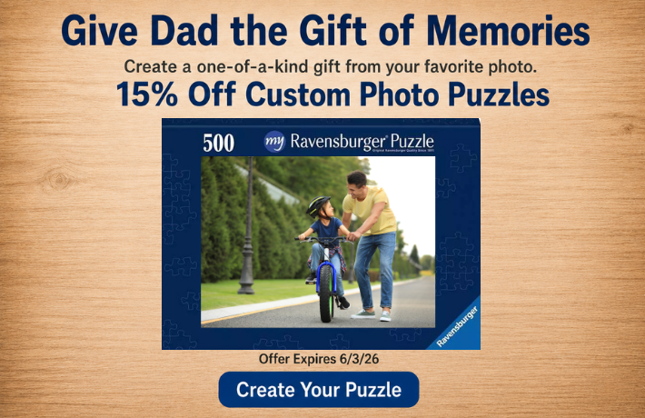 Give Dad the Gift of Memories: 15% Off Custom Photo Puzzles
