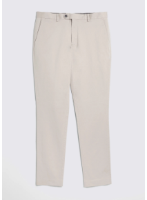 Slim Fit Off-White Cotton-Stretch Chinos
