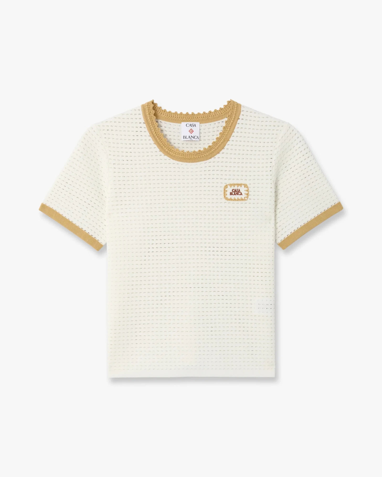Image of White Lace Tuck Stitch Short Sleeve Top
