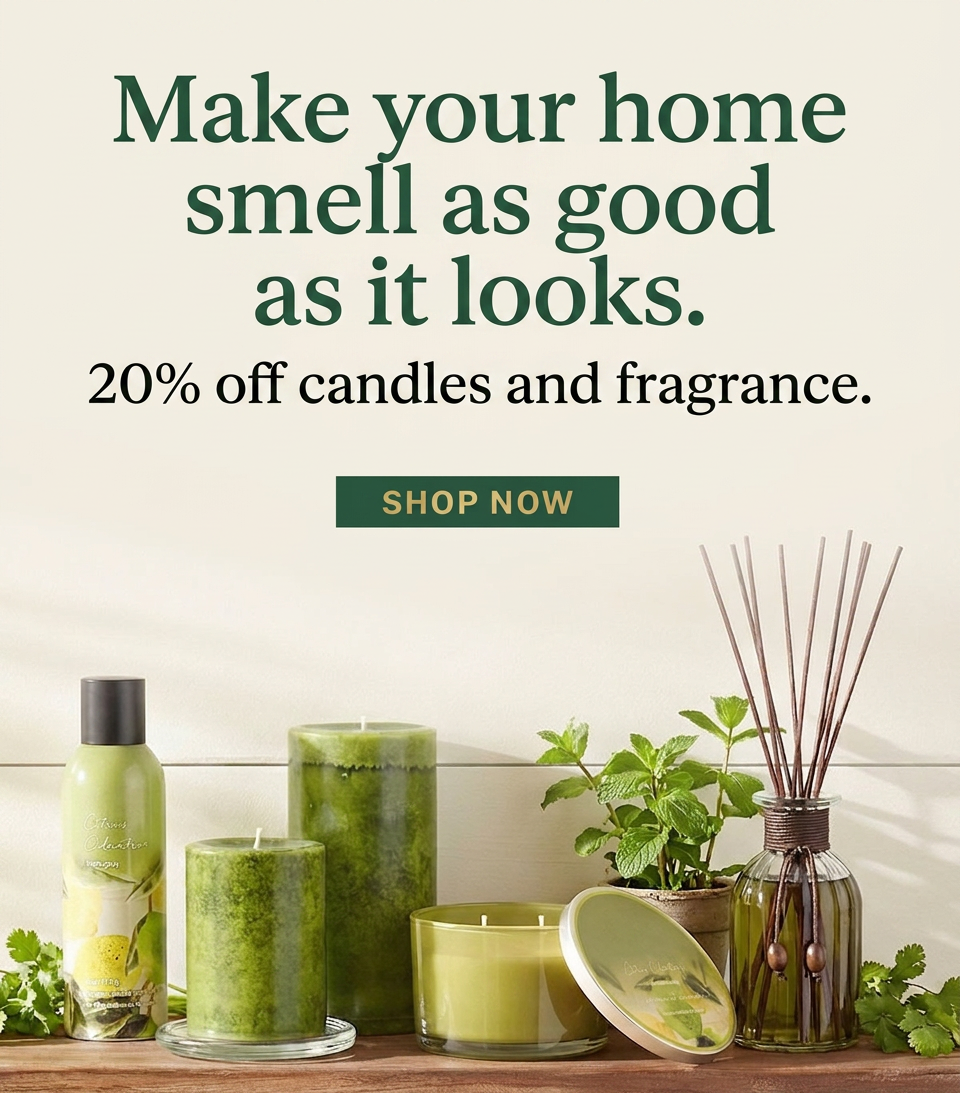20% off Candles and Fragrance 