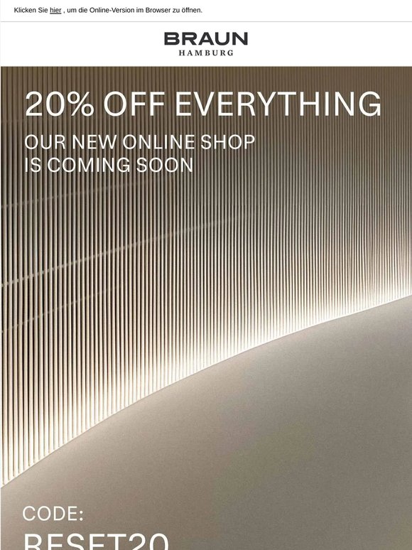 Starts now: –20% auf ALLES