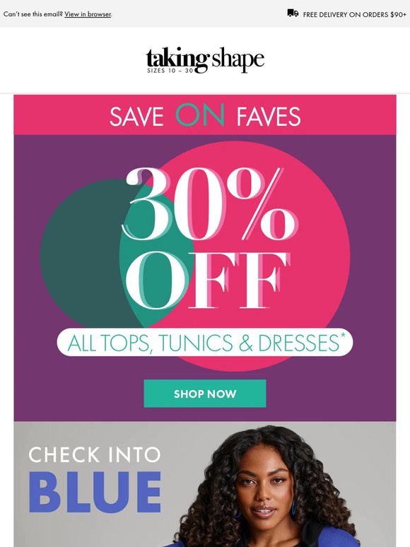 Have You Shopped 30% Off ALL Tops, Tunics & Dresses Yet?