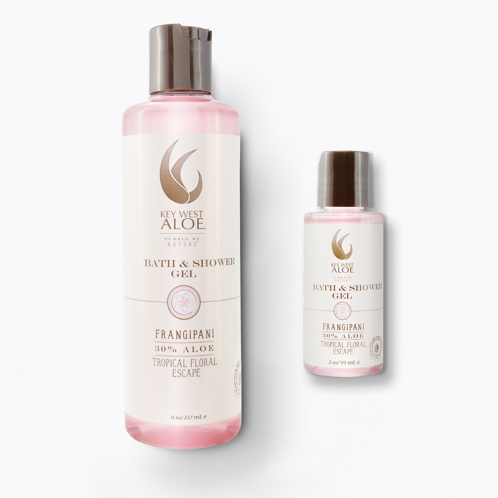 bottles of Frangipani Bath & Shower Gels