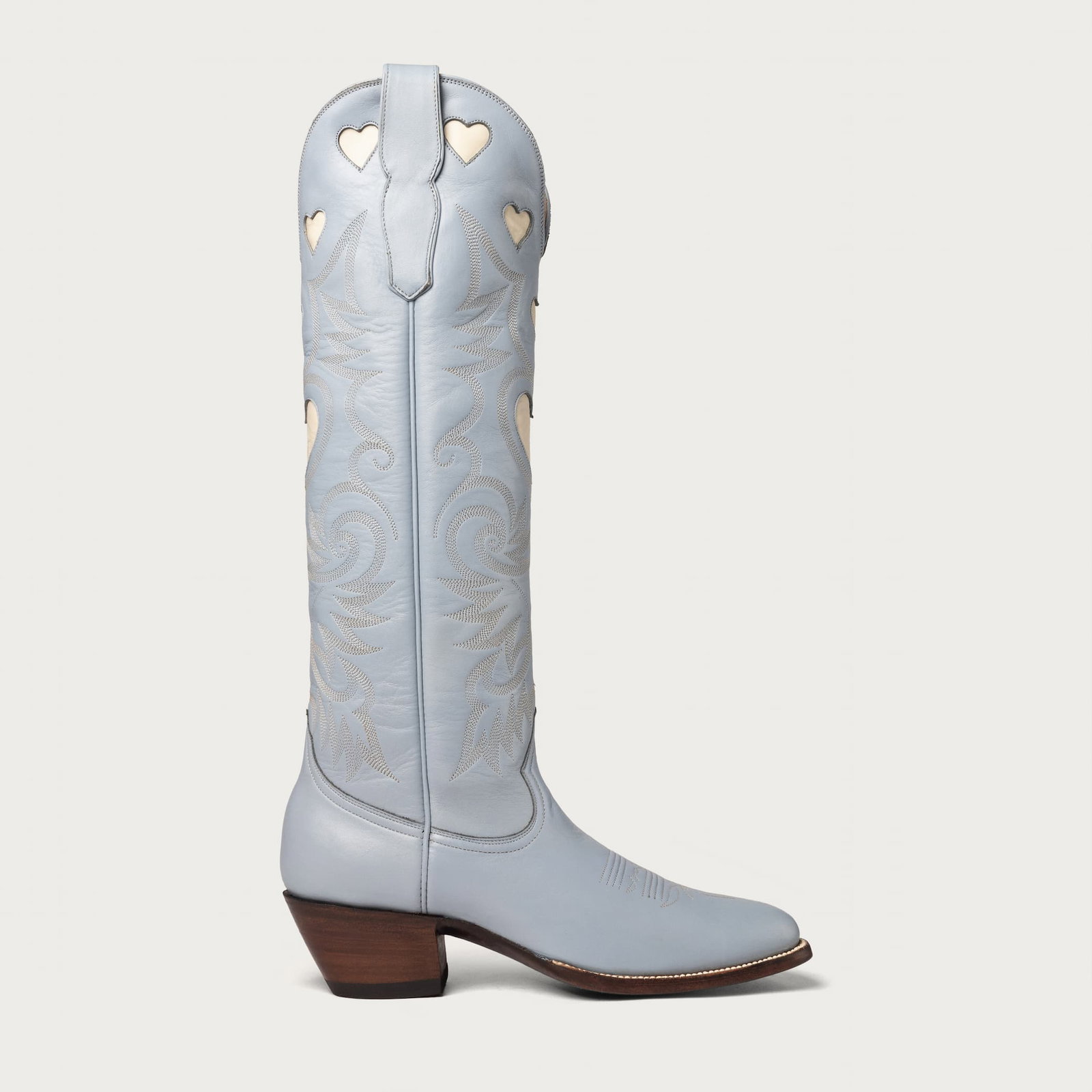 The Heart Boot Powder Blue and Bone
