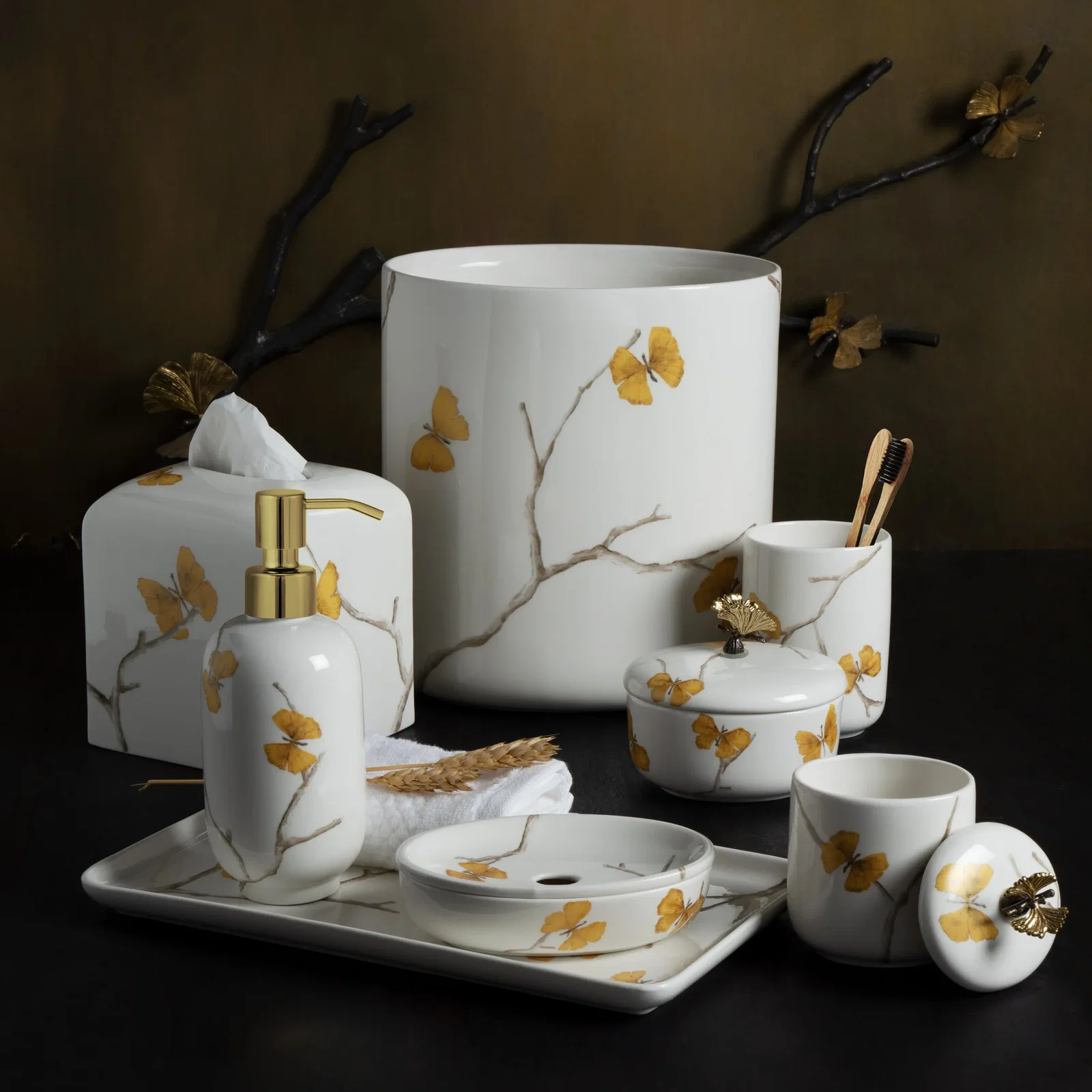 Image of Butterfly Ginkgo Bath Collection - Porcelain