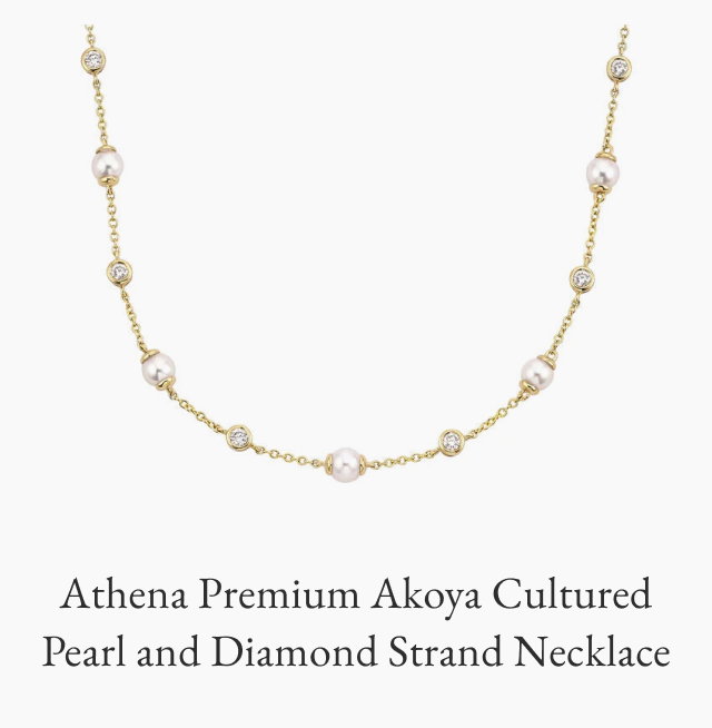 Athena Premium Akoya Cultured Pearl and Diamond Strand Necklace