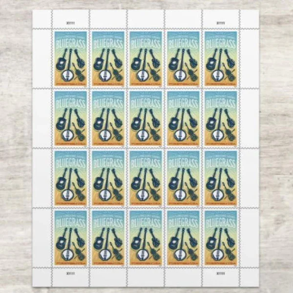 Bluegrass 2024 USPS First-Class Mail Forever Postage Stamps - 1 Sheet of 20