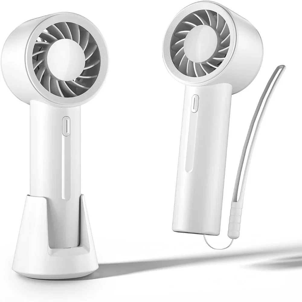 Mini Portable Fan – 3-Speed Handheld Use – Rechargeable Lightweight Cooling Fan with Desktop Base – Personal Use for Travel, Makeup, Outdoor & Concerts