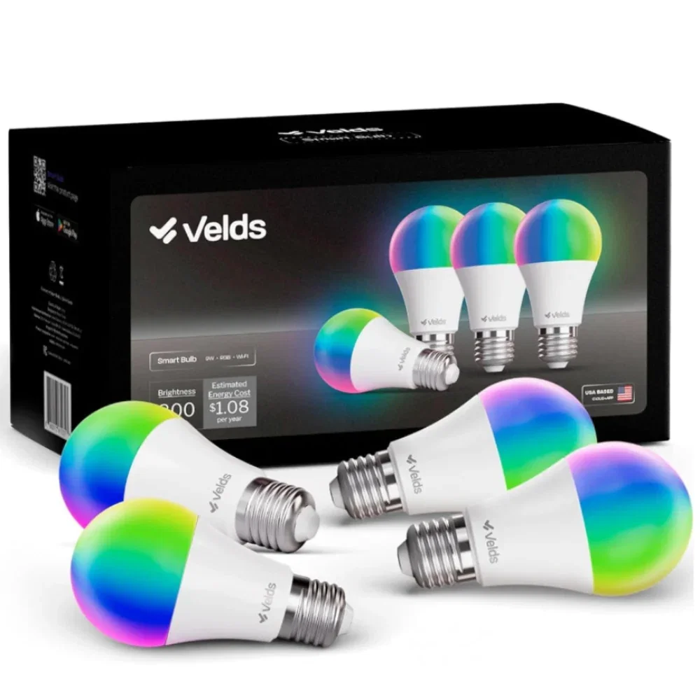 4-Pack Smart Light Bulbs - Color Changing Wi-Fi LED Bulbs - Compatible with Alexa and Google Home
