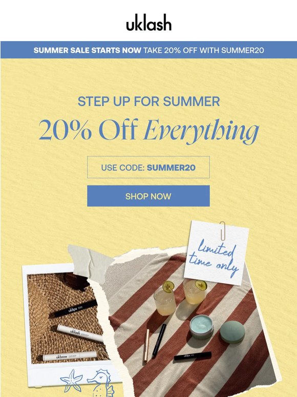 This is not a drill 20% off STARTS NOW☀️