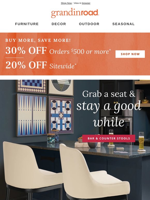 Save 30% When You Spend $500 or More!