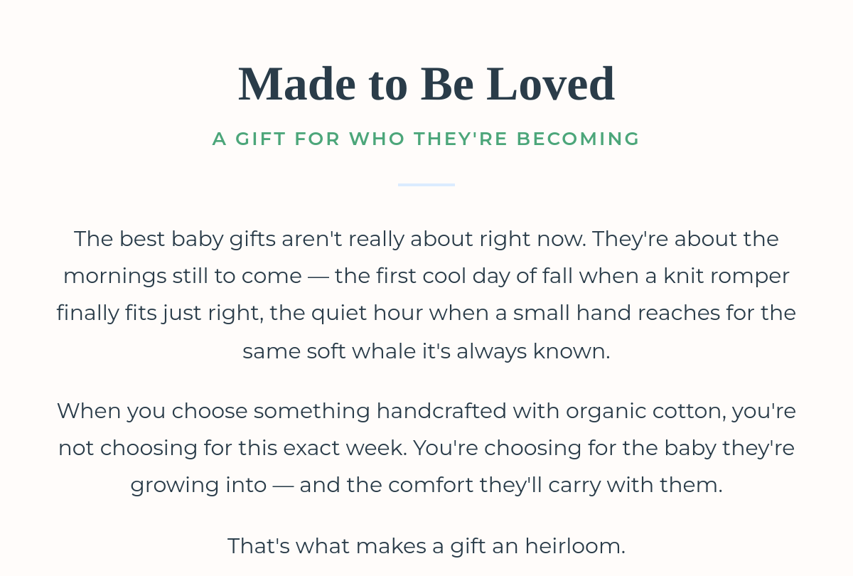 Made to Be Loved story copy