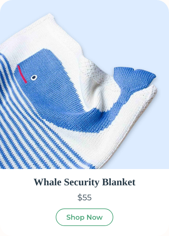 Whale Security Blanket organic cotton lovey