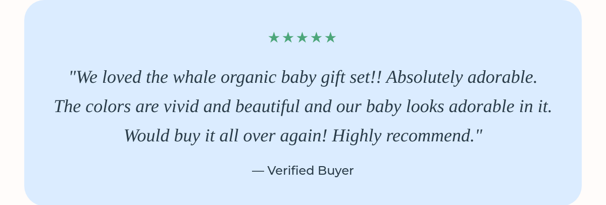 Customer review for the Whale Romper Set