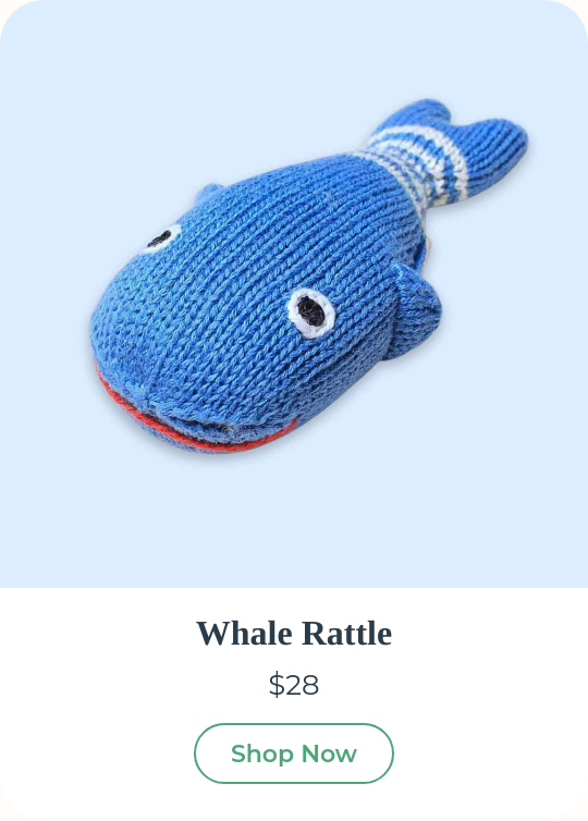 Whale Rattle organic baby toy