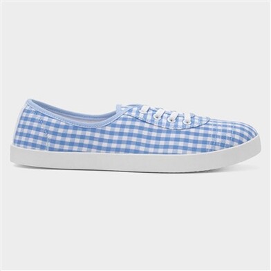 Lilley Womens Blue & White Slip On Canvas Shoes