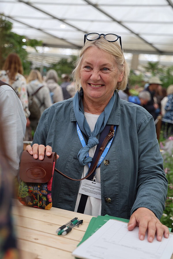 Stella who did our wonderful flowers with her phone bag