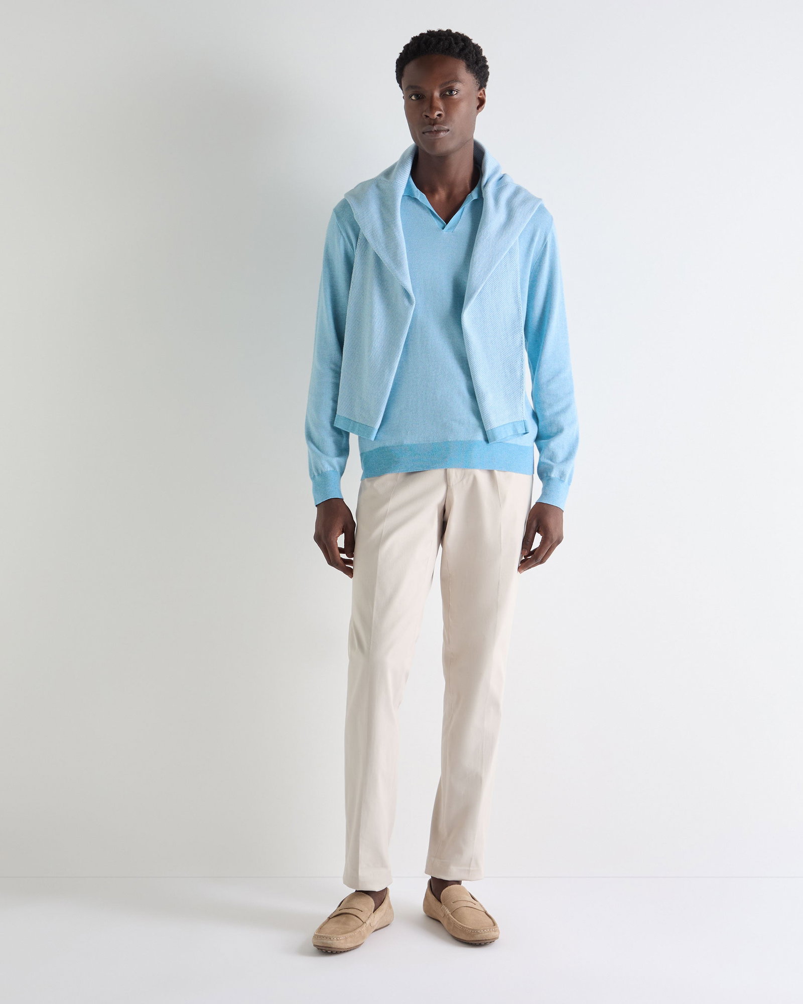 Men's Padstow Cotton Cashmere Polo Shirt