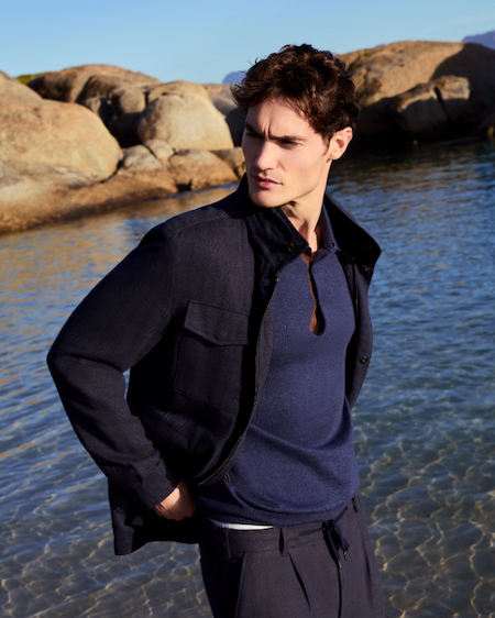 Men's Polzeath Cotton Cashmere Polo T-Shirt