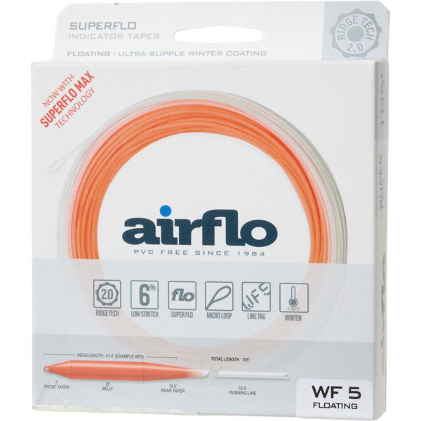 Airflo Superflo 2.0 Ultra Supple Indicator Taper Floating Fly Line | Hot Coral/White | Size Wf5