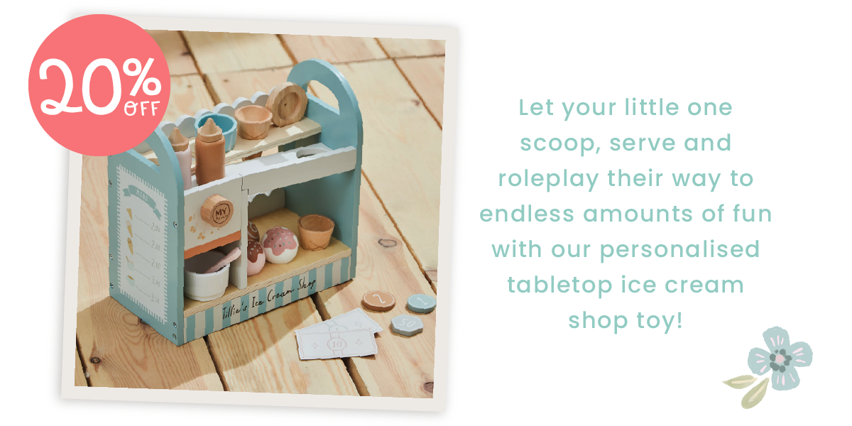 Personalised Table Top Ice Cream Shop Toy FSC®