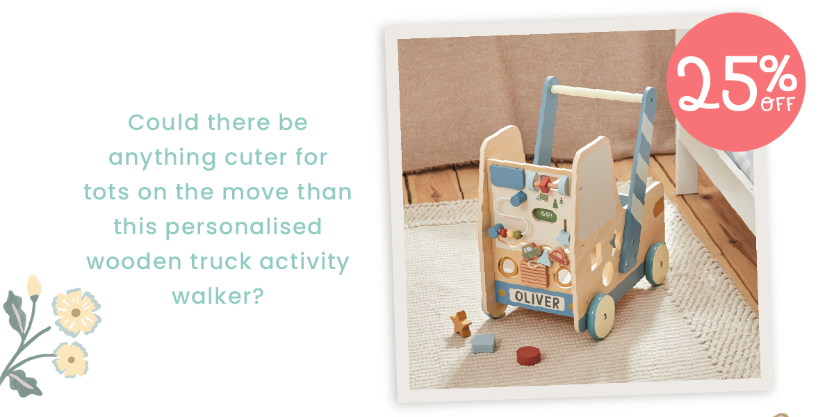 Personalised Wooden Truck Activity Walker FSC®
