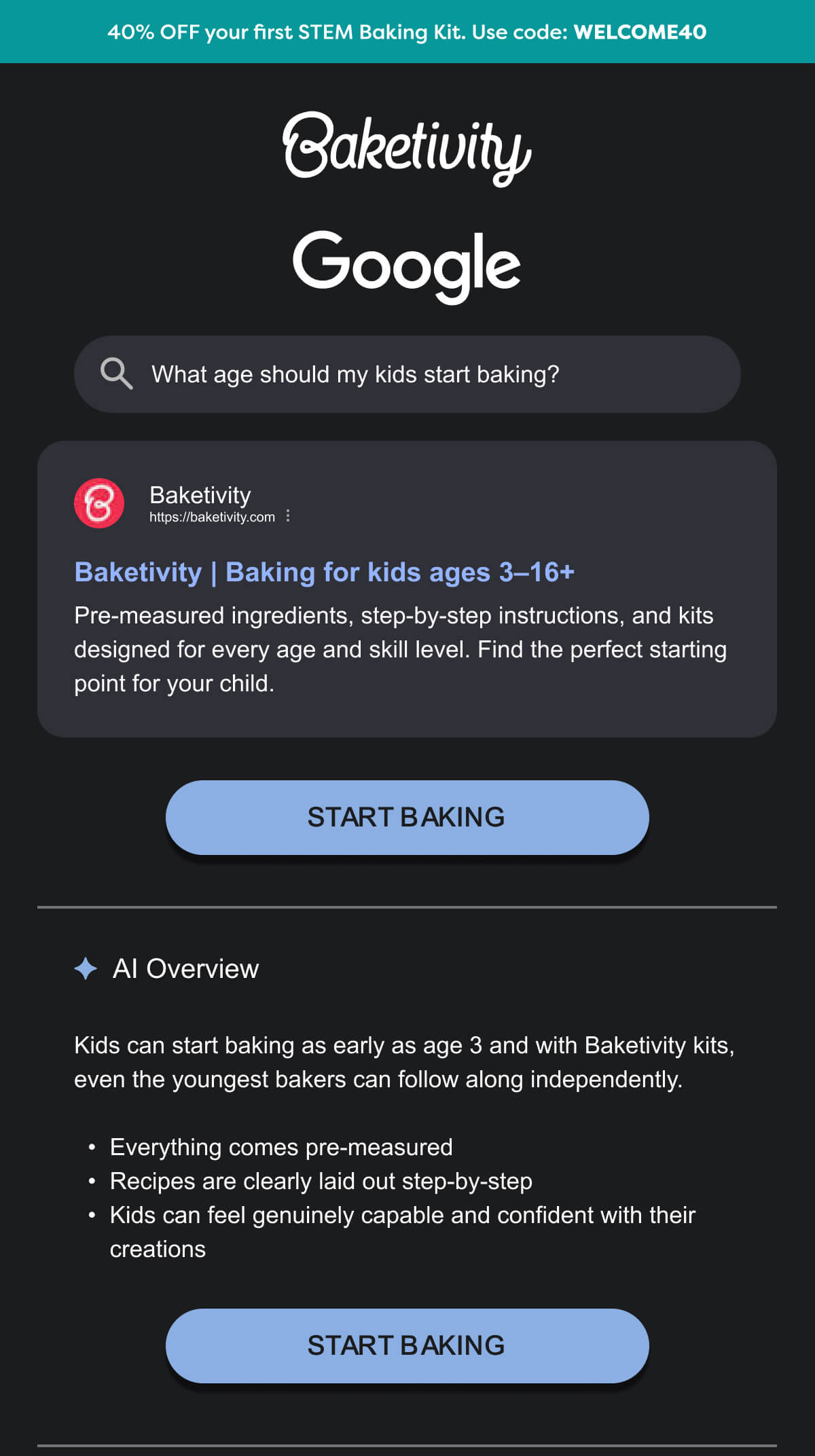 START BAKING