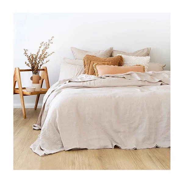 Bambury French Linen Quilt Cover Set Pebble