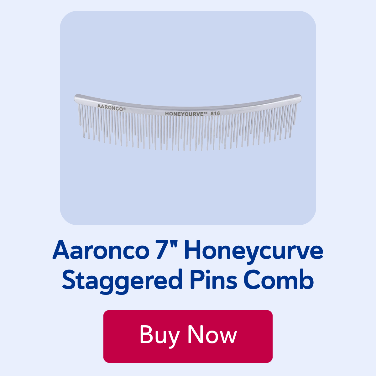 Aaronco 7" Honeycurve Staggered Pins Comb