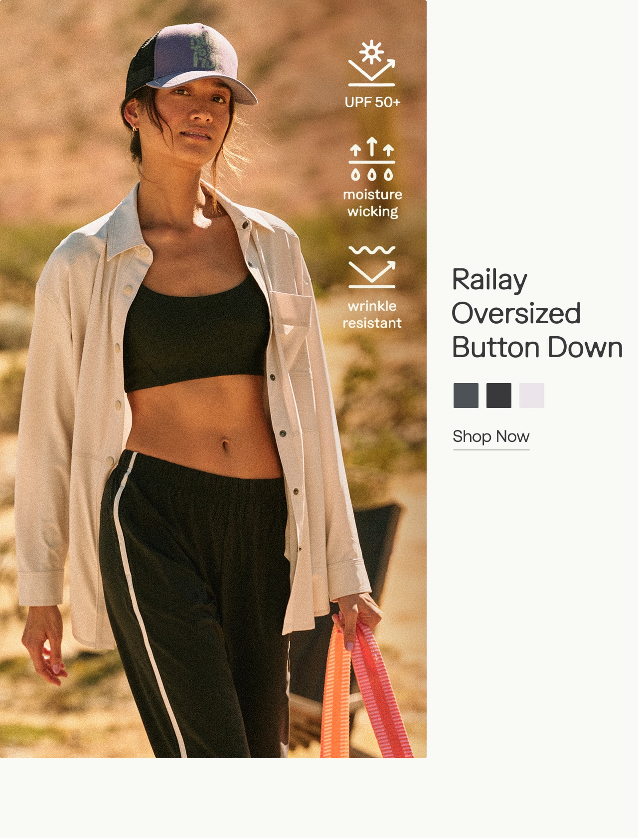 railay oversized button down