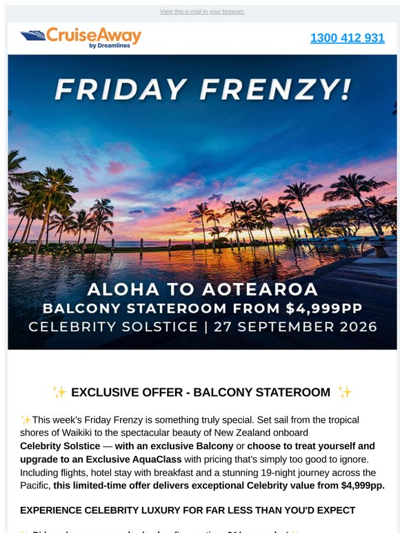BALCONY FOR UNDER 5K? GOLDEN WAIKIKI TO BAY OF ISLANDS AWAITS! - DONT MISS THIS EXCLUSIVE