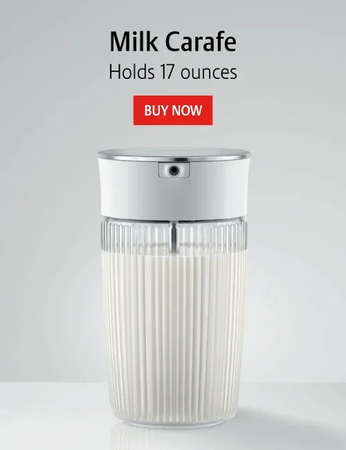JURA Milk Carafe plugged into machine milk frother