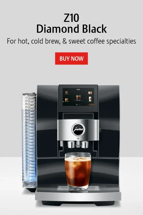JURA J8 twinFully Automatic Coffee Machine with Coffee on Cup Platform