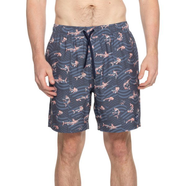 SALT LIFE SLX-QD Aqua Swim Trunks for Men | Navy Blue | Size Large | Stretchy Fabric