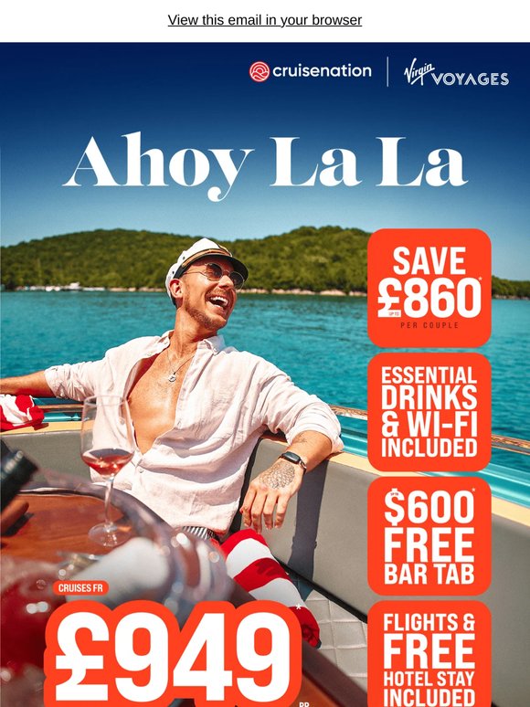 💋 Ahoy La La... Adults Only + Up To $600 Bar Tab