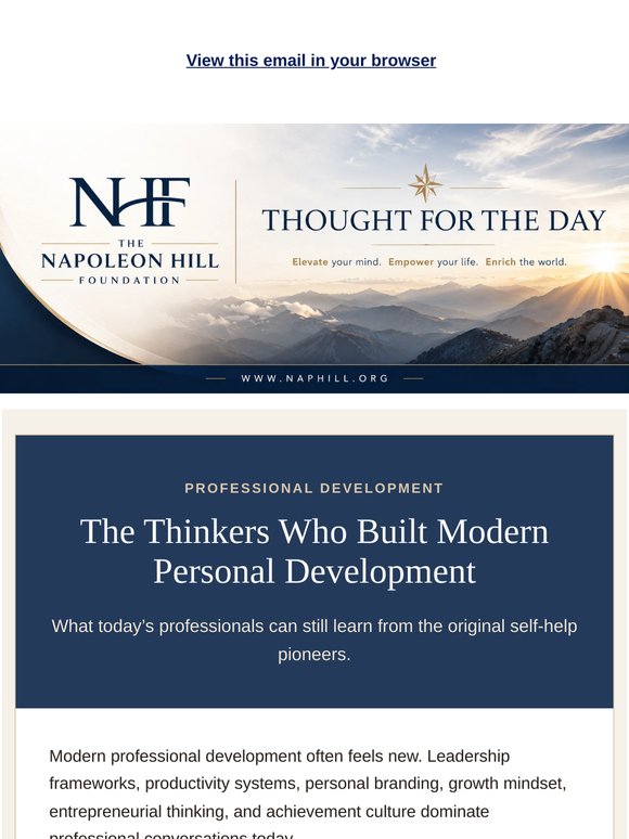 Napoleon Hill's Thought for the Day