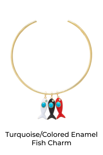 Turquoise/Colored Enamel Fish Charm