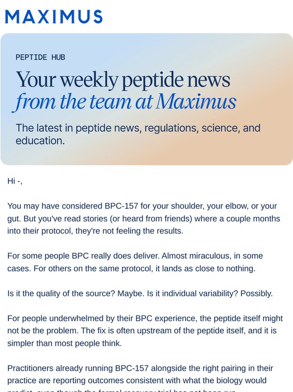 Why BPC-157 works well for some and does nothing for others