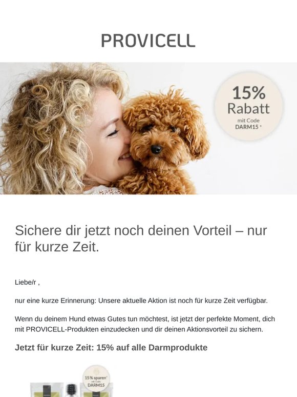 Noch 3 Tage – 15% sparen auf alle Darmprodukte
